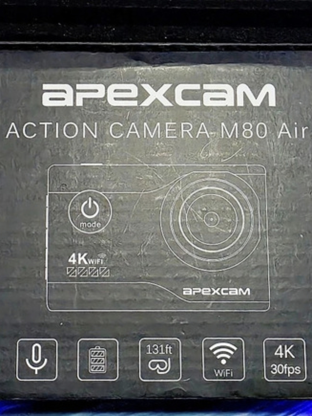 New Apexcam M80 Air Action Camera 4K WiFi Action Camera Black